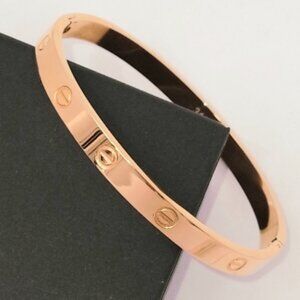 18K Gold-Plated Love Friendship Bracelets Trendy Stainless Steel Bangle Jewelry